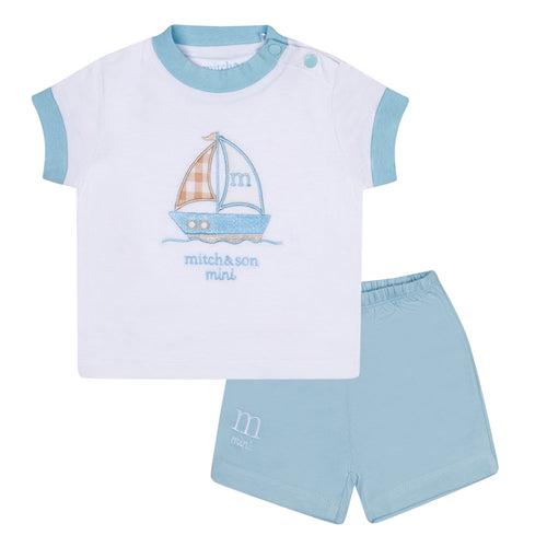 Mini Mitch & Son SS24 Boat Shorts Set 004 Sutton Bright White