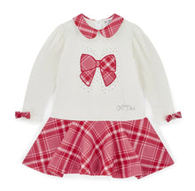 Load image into Gallery viewer, ADee AW25 Check Bow Dress with Peter Pan Collar 703 Snow White