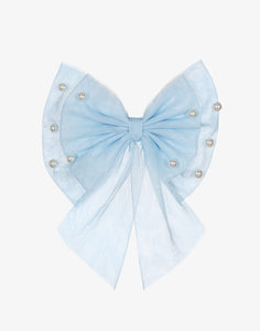 Caramelo AW25 Pearl Hair Bow with Alligator Clip Sky