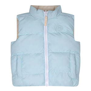 Mitch & Son AW24 Reversible Gilet Andy 402 Pale Blue / Beige