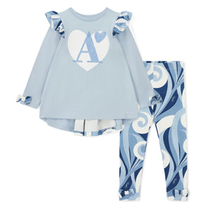 ADee AW25 Swirl Print Legging Set 519 Nina Powder Blue