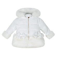 Load image into Gallery viewer, Little A AW24  Faux Fur Padded Jacket Honey 301 Snow White