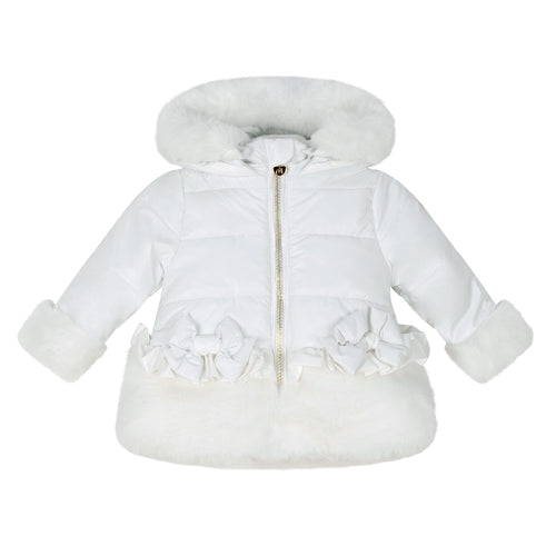 Little A AW24  Faux Fur Padded Jacket Honey 301 Snow White