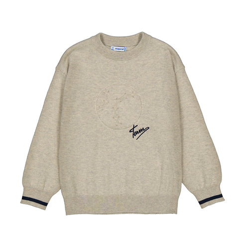 Mayoral AW25 Mini Boys Embossment sweater 4372 Chai