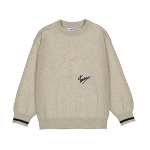 Mayoral AW25 Mini Boys Embossment sweater 4372 Chai