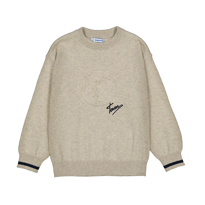 Mayoral AW25 Mini Boys Embossment sweater 4372 Chai