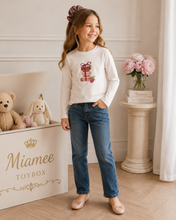 Load image into Gallery viewer, Mayoral AW26 Mini Girl Long Sleeved T-Shirt with Scrunchie &amp; Jeans