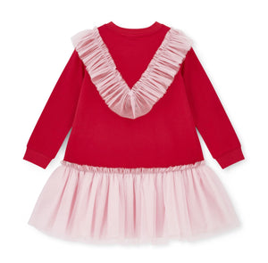 ADee AW25 Heart Tulle Dress 702 Red Lacey Red