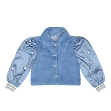 Load image into Gallery viewer, ADee AW24 Faux Fur Diamond Indoor Jacket 302 Piper Iced Blue