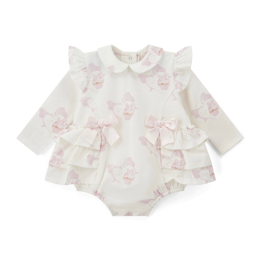 Little A AW25 Cupcake Print Romper 310 Journey Snow White
