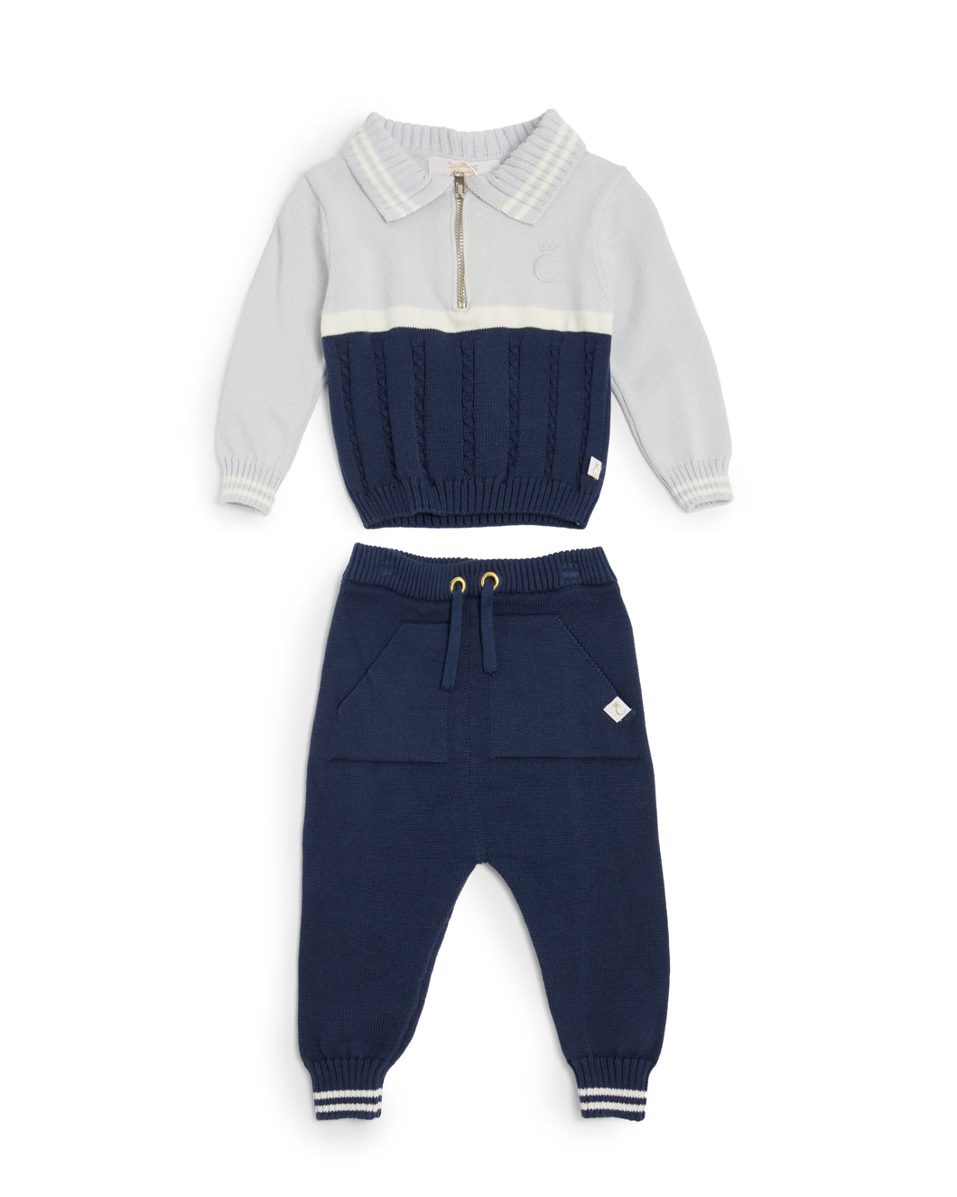 Caramelo Kids AW25 Knitted Boys Tracksuit 2050183 Sky