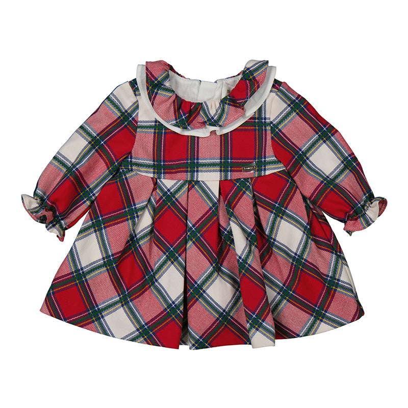 Mayoral AW24 Newborn Collection Plaid Dress Red 2808