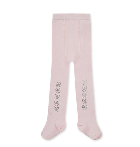 Little A AW25 Bow Diamonte Tights Kamila Pink