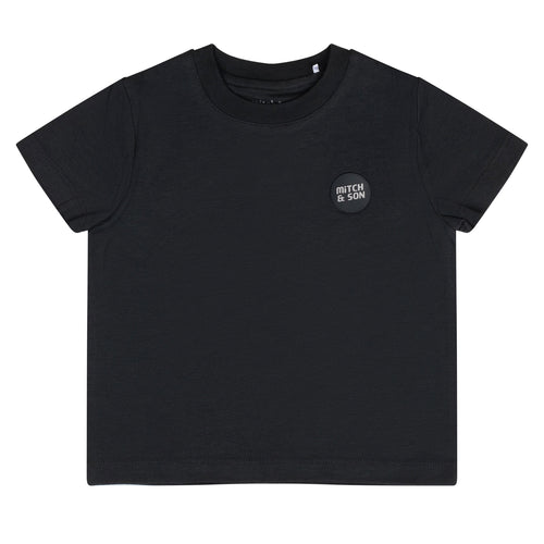 Mitch & Son Junior AW24 Short Sleeve T-Shirt with Badge 615 CHRISTOPHER  Dark Grey