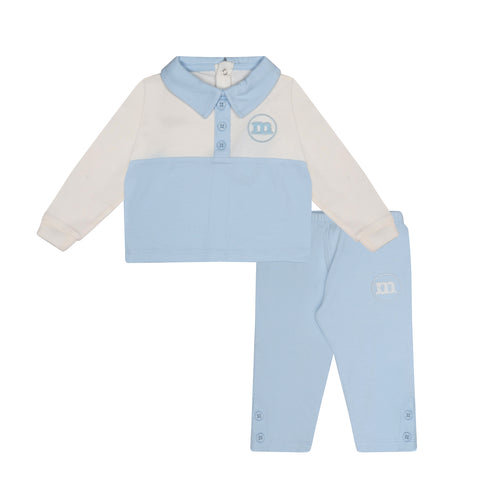 Mini Mitch & Son AW24 Polo Top Soft Set Donny 704 Pale Blue