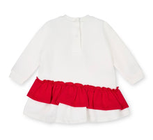 Load image into Gallery viewer, Little A AW25 Bow Frill Sweat Dress 409 Katrina Snow White