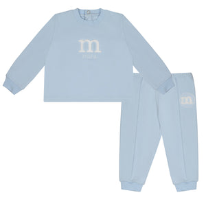 Mini Mitch & Son AW24 Loopy Logo Tracksuit 703 David Pale Blue