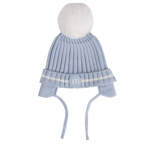 Mini Mitch & Son AW24 Knitted Pom Pom Hat Dylan 705 Pale Blue