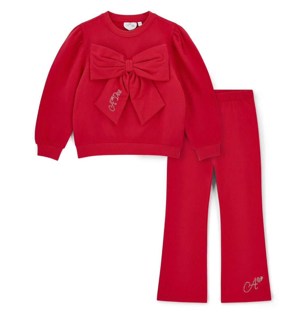 ADee AW25 Bow Flare Tracksuit 523 Luna Red