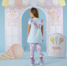 Load image into Gallery viewer, ADee SS26 Ice Cream Print Legging Set 520 Soft Blue Scarlett
