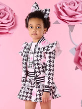 Load image into Gallery viewer, ADee AW26  Autumn Houndstooth Print Bomber 303 Black