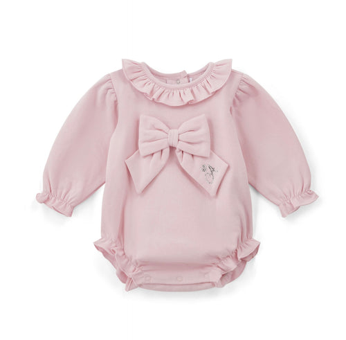 Little A AW25 Pink Sweat Bow Romper JaydenPink Fairy 311
