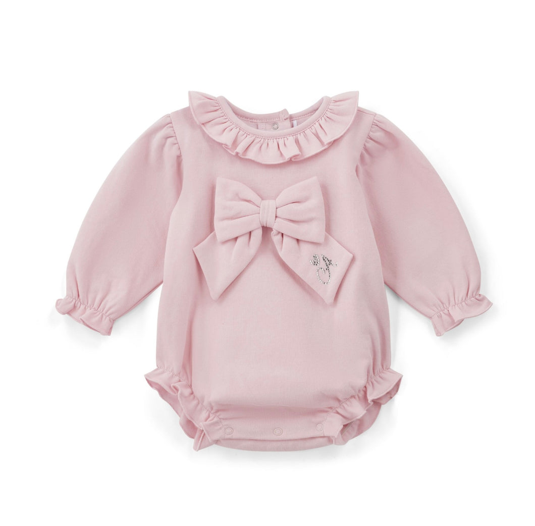 Little A AW25 Pink Sweat Bow Romper JaydenPink Fairy 311
