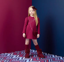 Load image into Gallery viewer, ADee AW26 Alyssa Fur Handbag Dress 715 Deep Cherry