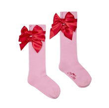 Load image into Gallery viewer, ADee AW25 Knee High Bow Sock 904 Lucy Peony Pink