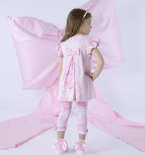 Load image into Gallery viewer, ADee SS26  Ria 509 Bow Print Legging Set with Bow artwork and contrast back insert Pink Blossom