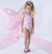 Load image into Gallery viewer, ADee SS26 Raya 801 Bow Print Frill Swimsuit Pink Blossom