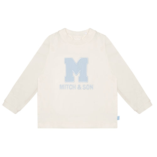 Mitch & Son AW24 M Logo Long Sleeved Top Asher 408 Pale Blue