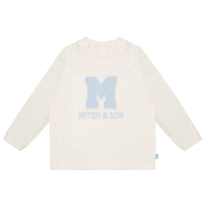 Mitch & Son AW24 M Logo Long Sleeved Top Asher 408 Pale Blue