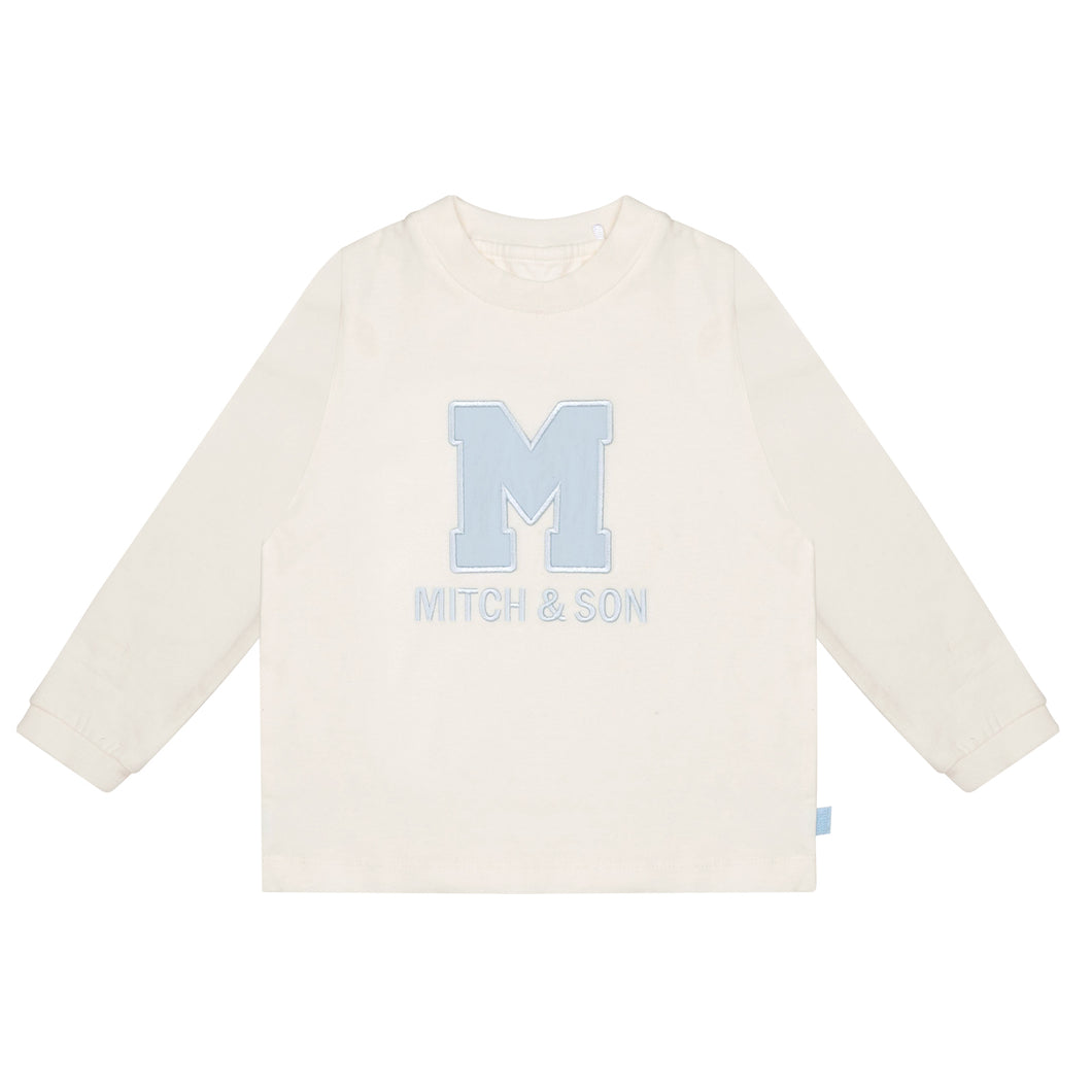 Mitch & Son AW24 M Logo Long Sleeved Top Asher 408 Pale Blue