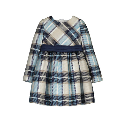 Mayoral AW25 Mini Girls Plaid Dress 4924 Navy