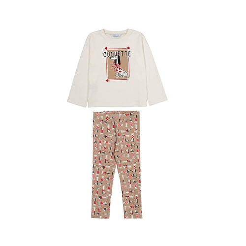 Mayoral AW25 Leggings Set 4719 Camel Red