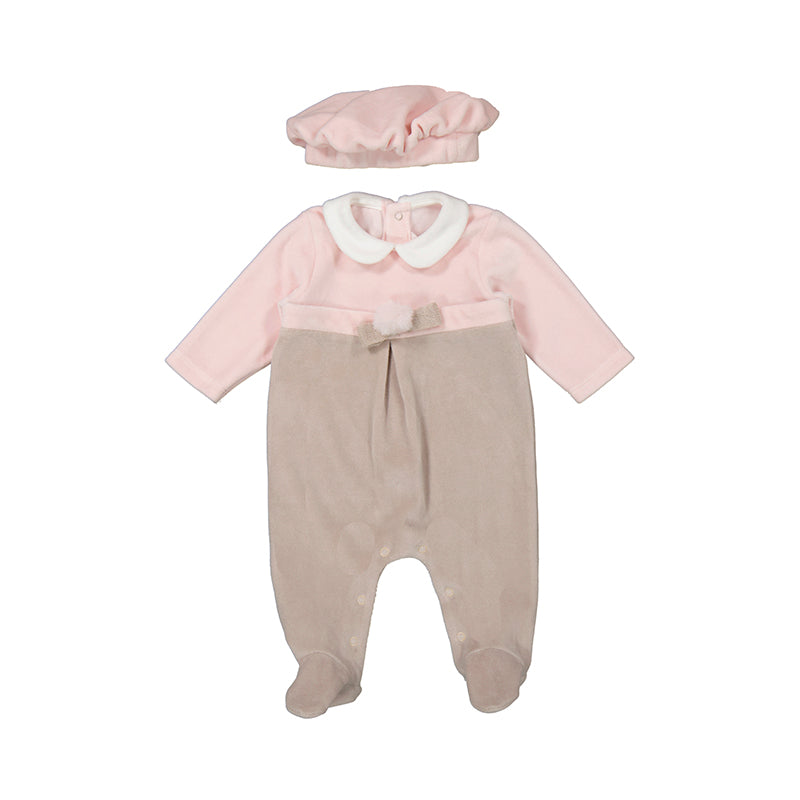 Mayoral AW24 Newborn Collection Bodysuit with Beret Blush  2782