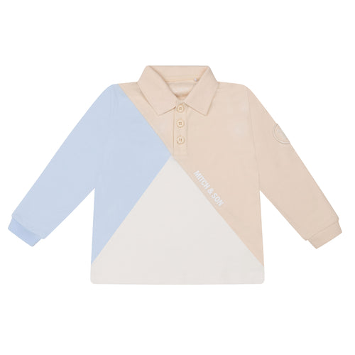 Mitch & Son AW24 Cut n Sew Polo Top Apolo 410 Beige