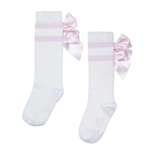 Load image into Gallery viewer, ADee AW25 Knee High Double Bow Socks 915 Maeve Snow White