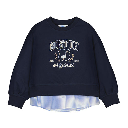 Mayoral AW25 Mini Girl Faldon Sweatshirt 4435 Navy