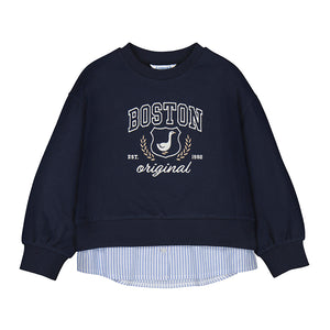 Mayoral AW25 Mini Girl Faldon Sweatshirt 4435 Navy