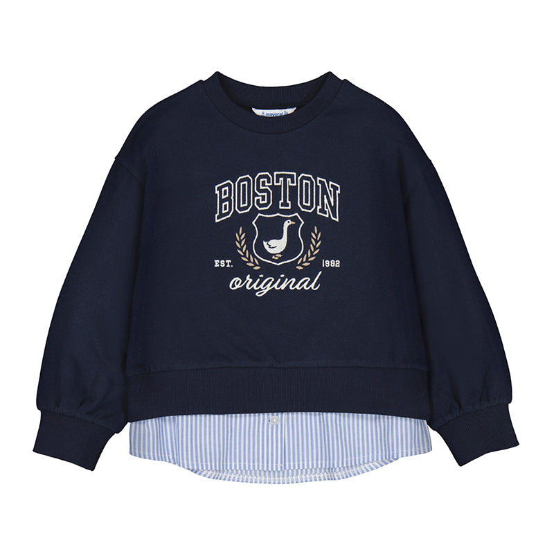 Mayoral AW25 Mini Girl Faldon Sweatshirt 4435 Navy