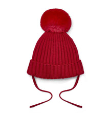 Load image into Gallery viewer, Little A AW25 Knitted Lurex Pom Pom Hat 416 Kamila Reddish