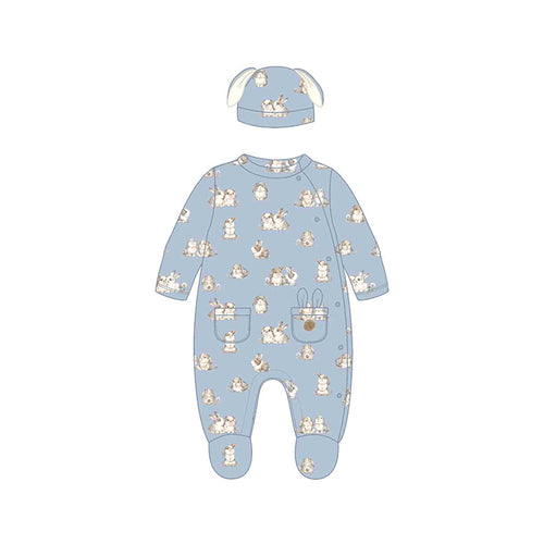 Mayoral AW24 Newborn Collection Dungaree & Hat Set 2790 Sky