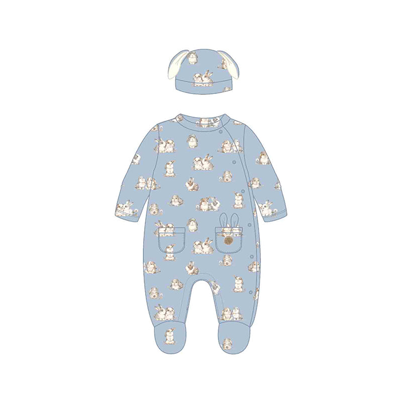 Mayoral AW24 Newborn Collection Dungaree & Hat Set 2790 Sky