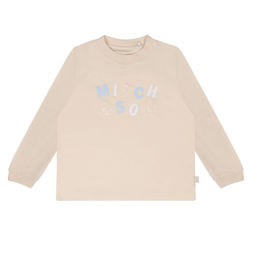 Mitch & Son AW24 Loopy Logo Long Sleeve Top Ant 409 Beige