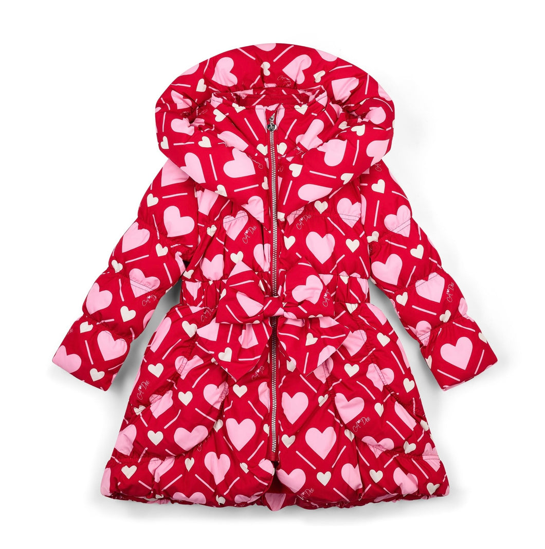 ADee AW25 Heart Print Bow Jacket 202 Lauren Red