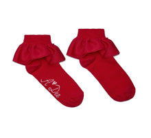 Load image into Gallery viewer, ADee AW25 Frill Ankle Socks 934 Lou Lou Red