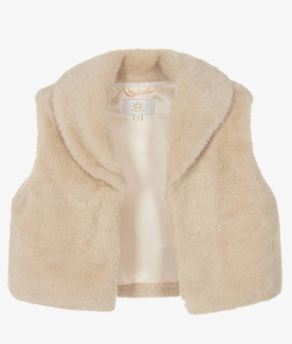 Caramelo AW25 Soft Faux Fur Gilet Mink 342257
