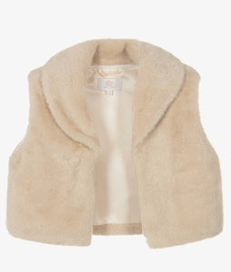 Caramelo AW25 Soft Faux Fur Gilet Mink 342257